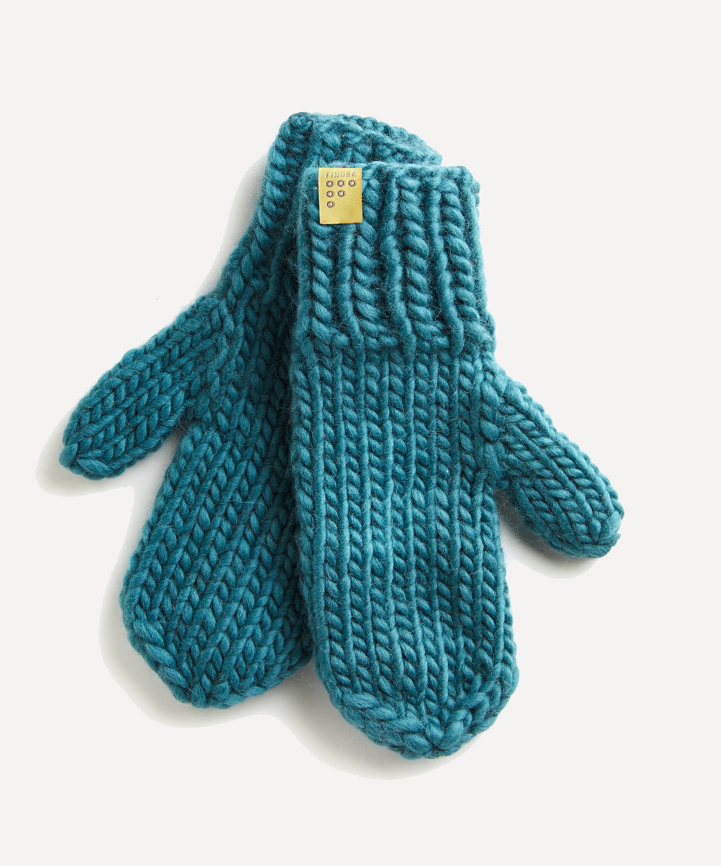 FINDRA Pawkies Hand Knitted Merino Mittens Mallard