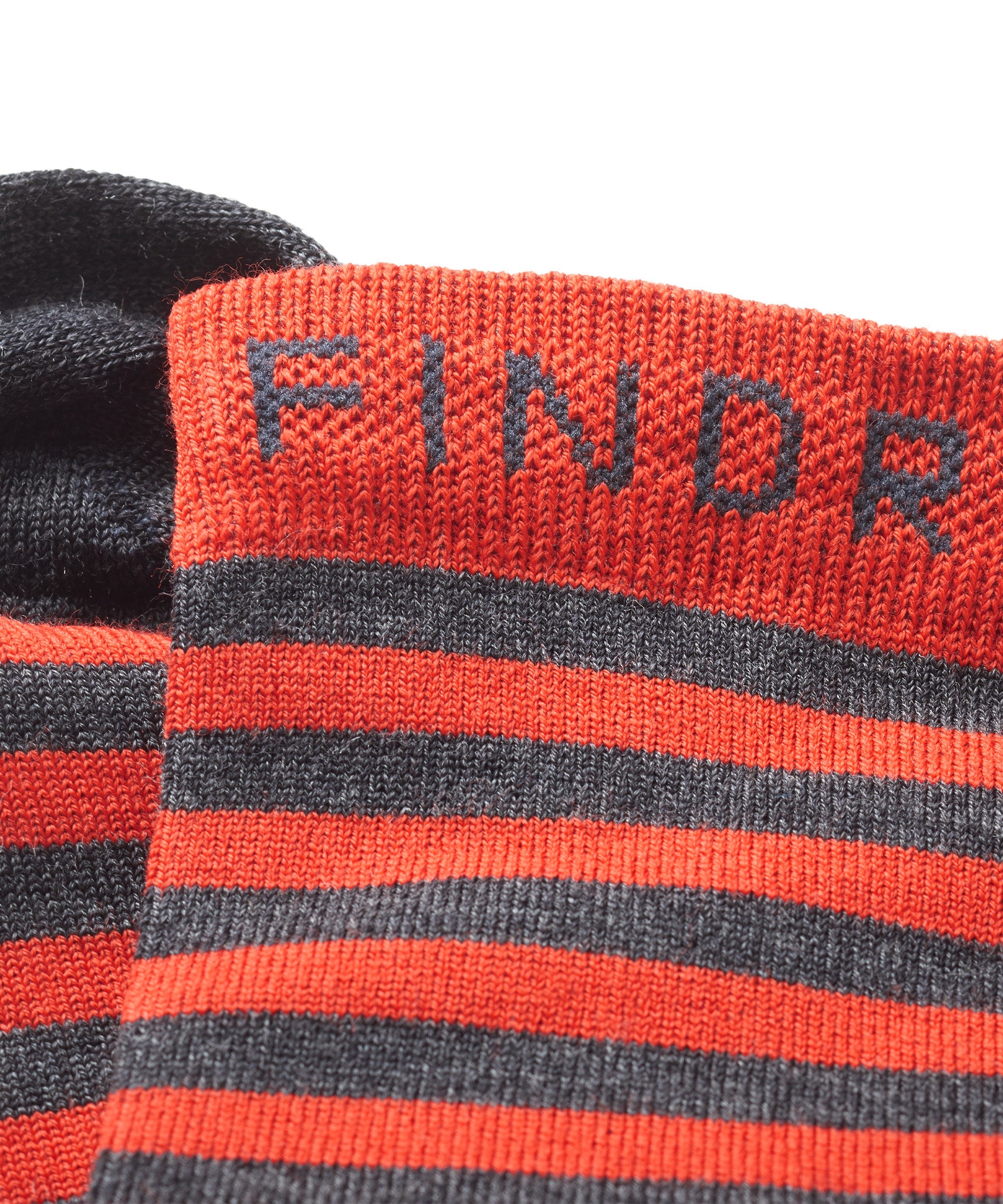 FINDRA Skye Stripe Merino Socks Coral Detail
