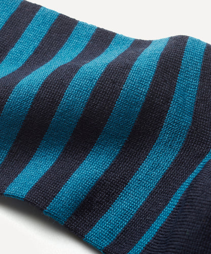 FINDRA Skye Stripe Merino Socks Teal Detail