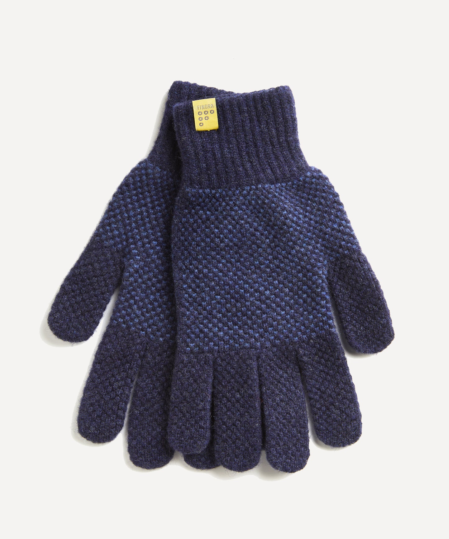 FINDRA Tait Mens Lambswool Gloves Oxford Blue Denim Blue