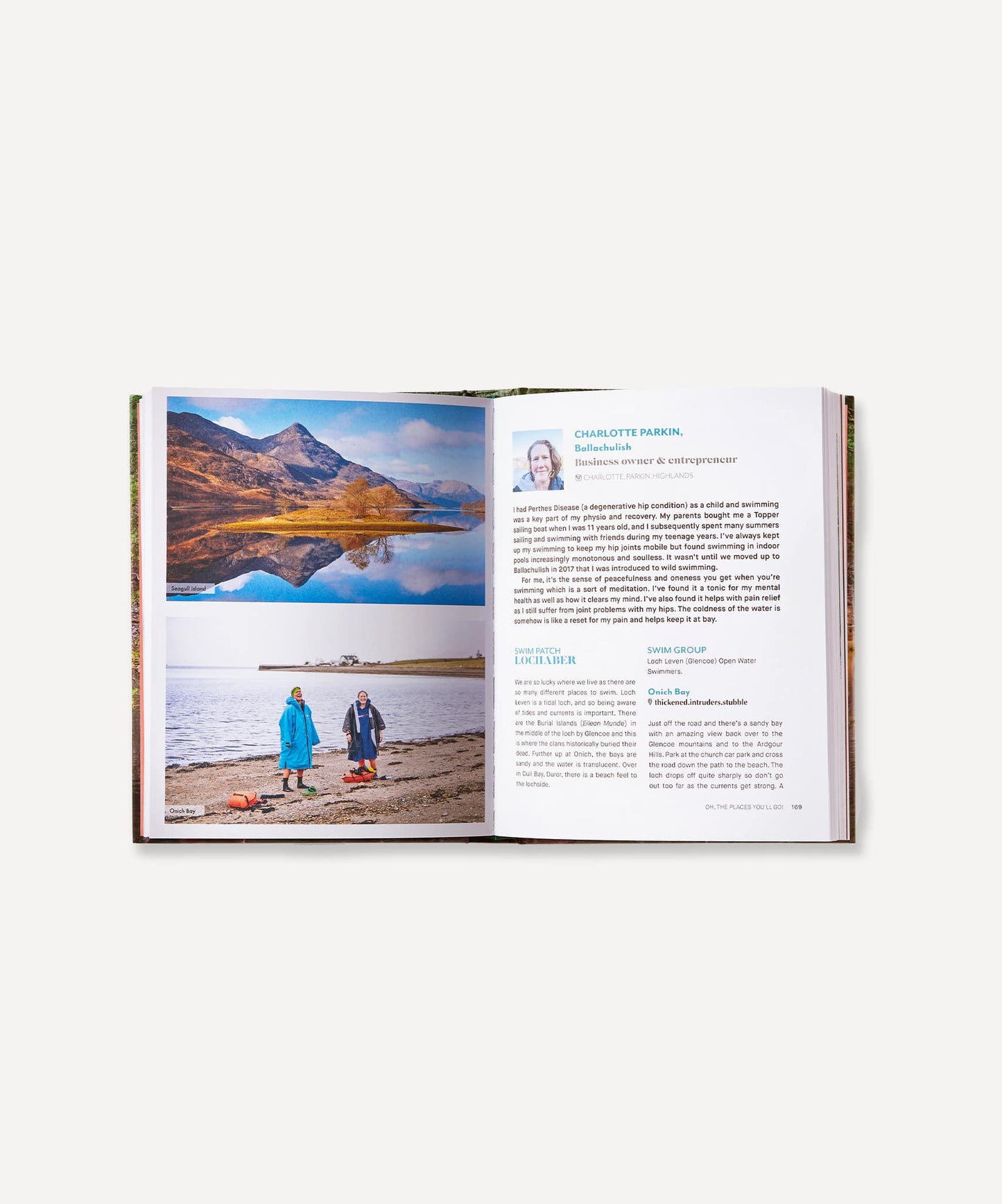 The Art Of Wild Swimming Scotland Book by Anna Deacon and Vicky Allan - Inside