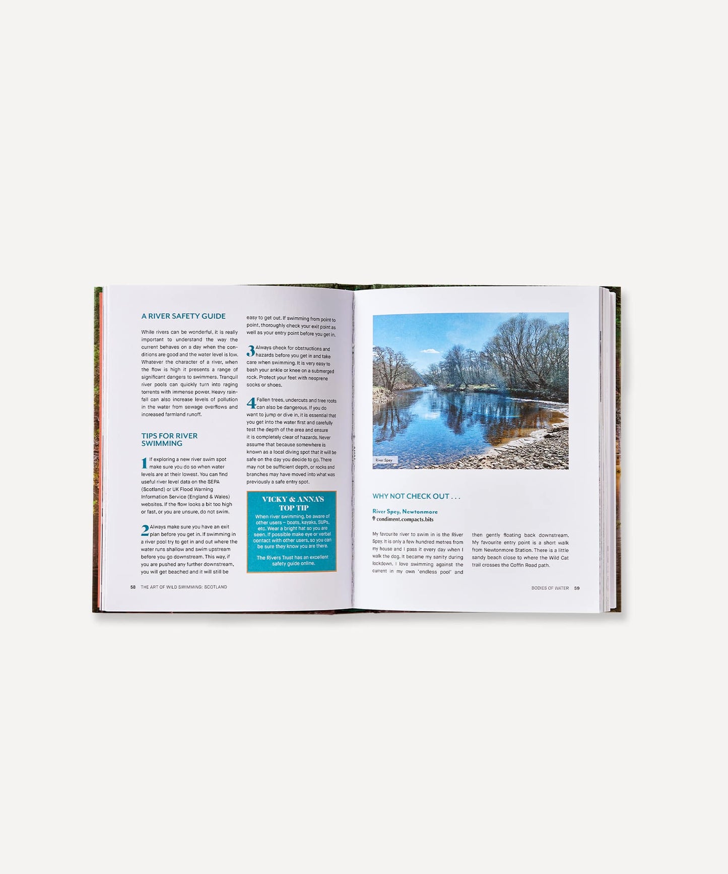 The Art Of Wild Swimming Scotland Book by Anna Deacon and Vicky Allan - Inside